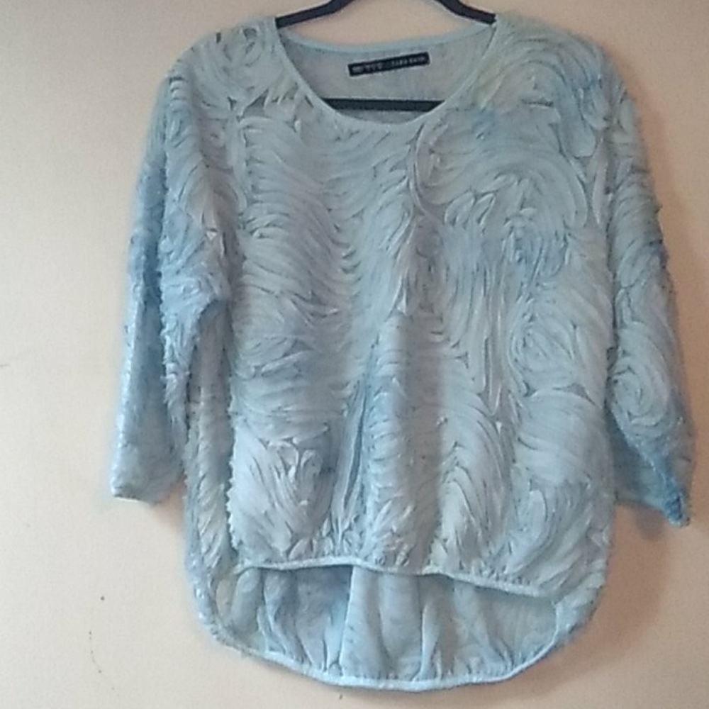 Zara baby blue blouse